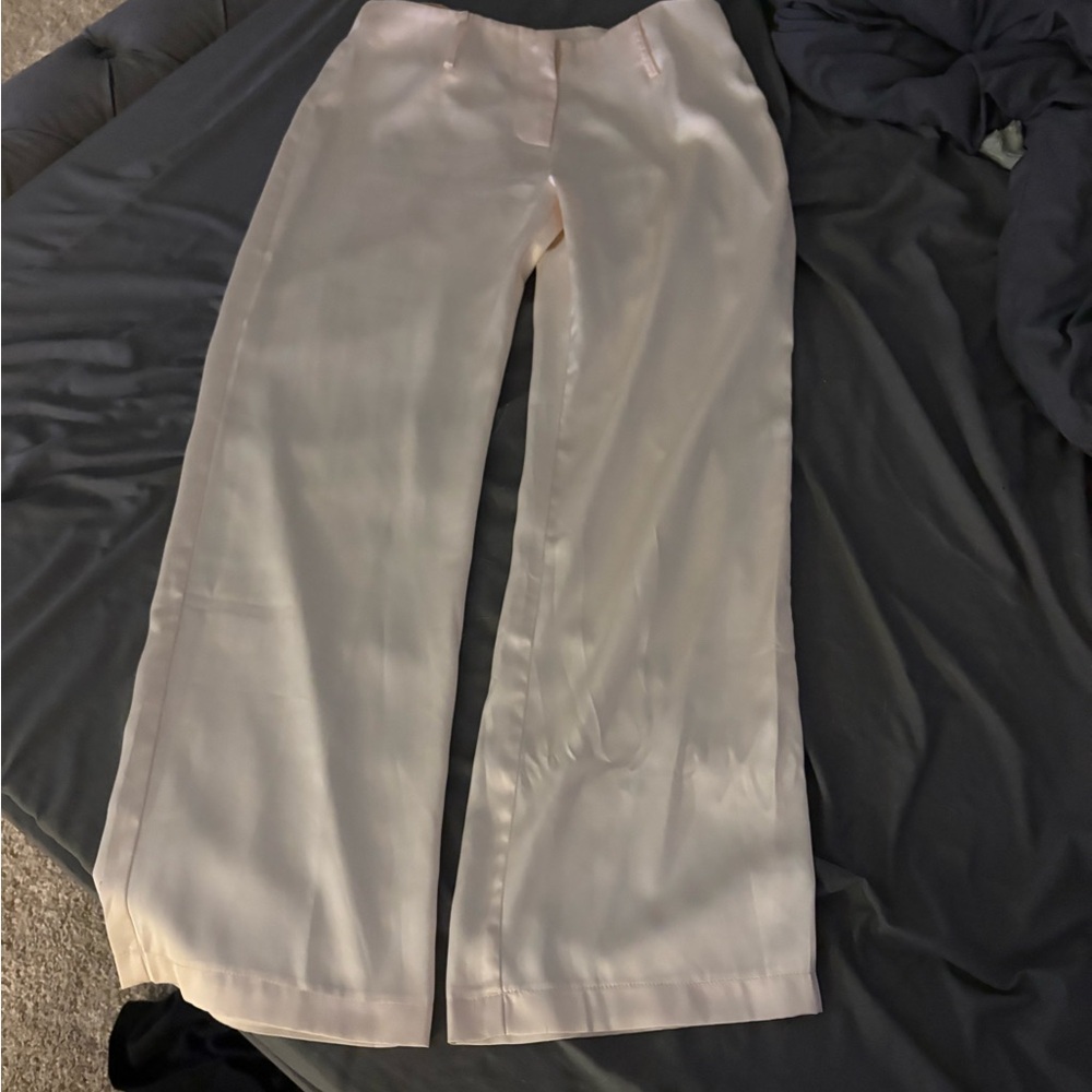 Women's Wide-Leg Dress Pants - Light Blush/Cream